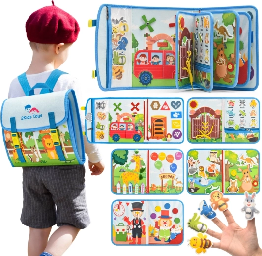 2Kids Toys libro sensoriale busy a zaino - 1 pezzo