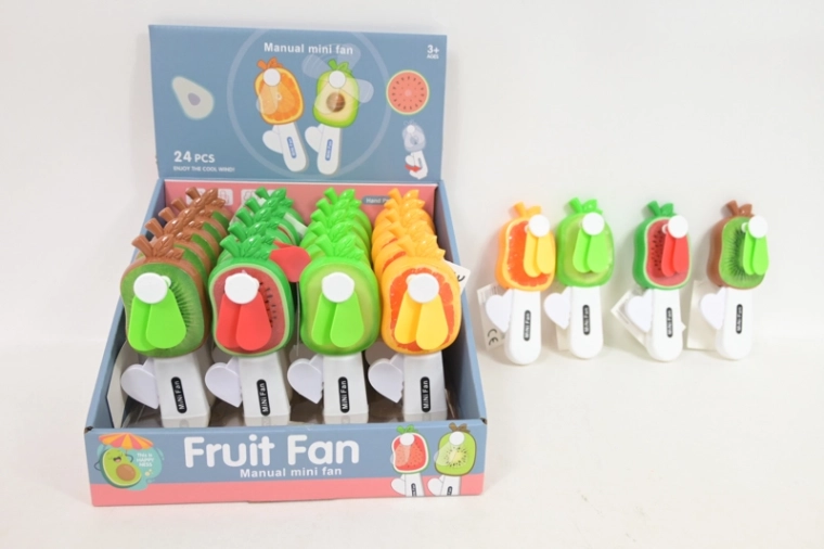 Ventaglio manuale con motivo di frutta (4 fantasie) – espositore da banco 24 pz