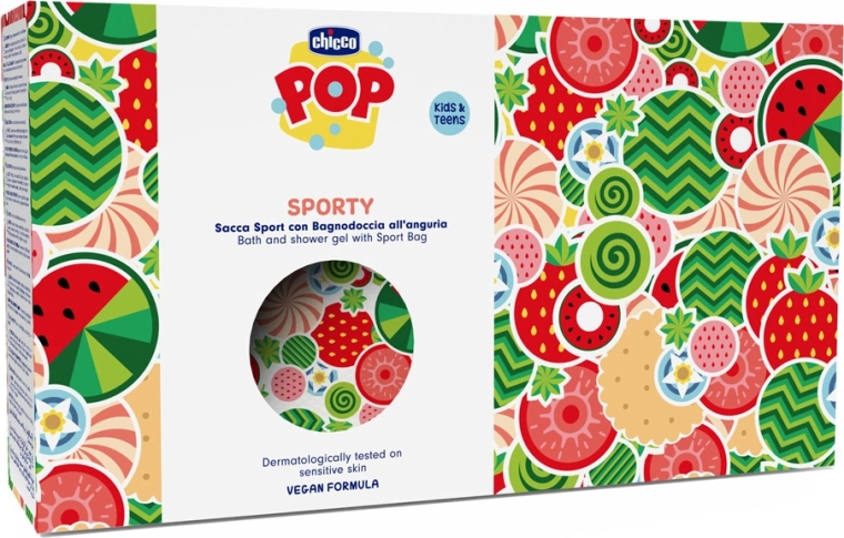 Chicco POP gel doccia e bagno Watermelon splash 300 ml con astuccio sportivo