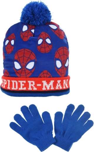 Set per bambini di berretto e guanti Spiderman