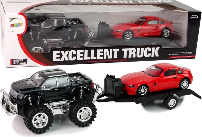 Monster Truck Nero Set Camion Bianco 58 cm