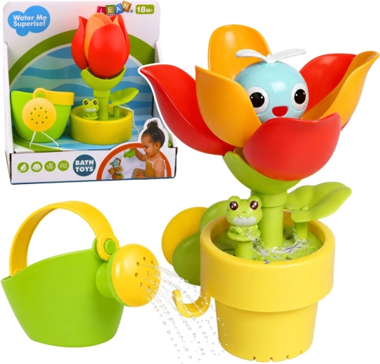 Gioco da bagno interattivo a tulipano con annaffiatoio e fontanella d’acqua