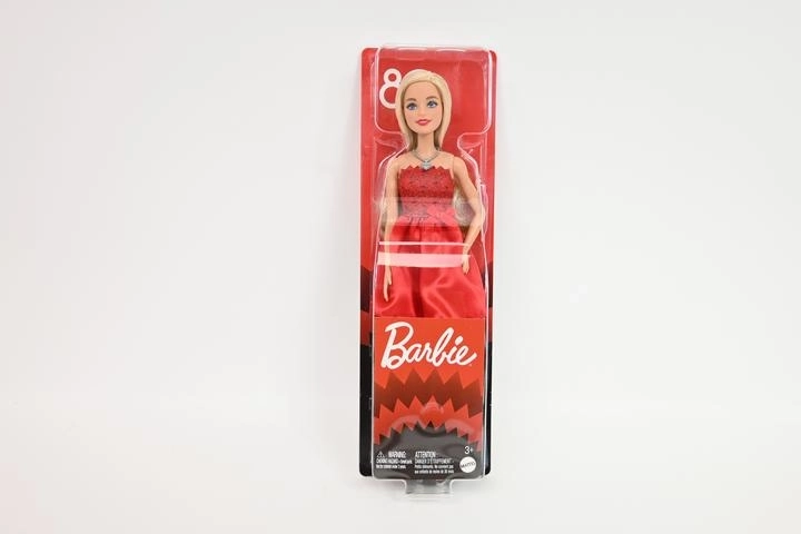 Mattel Barbie bambola per l’80° anniversario in abito color rubino