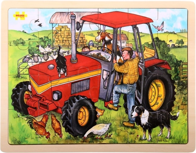 Puzzle in legno trattore 24 pezzi BIGJIGS TOYS