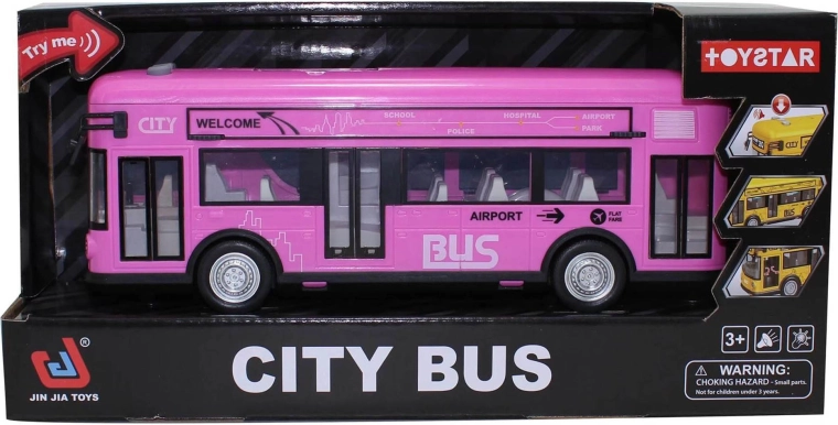 Autobus urbano rosa con suoni e luci