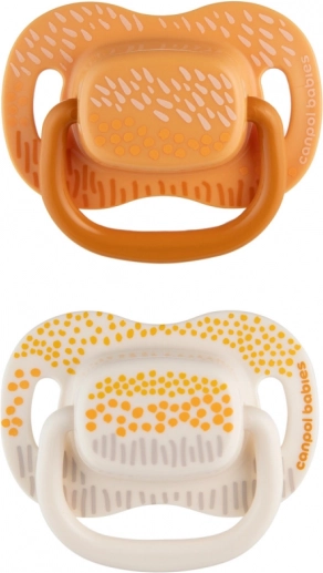 Set di succhietti simmetrici in silicone Mountains 6–18 mesi, 2 pz – Giallo