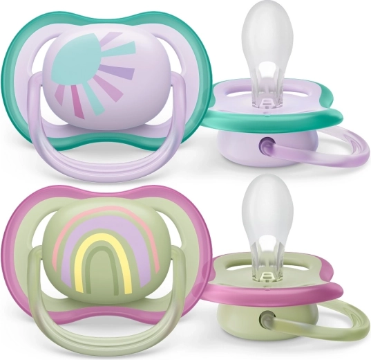 Philips AVENT succhietto Ultra Air Arcobaleno per bambine da 0 a 6 mesi, 2 pezzi