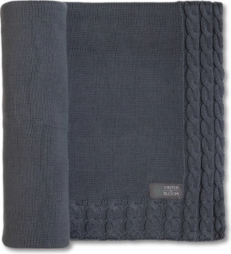 Coperta Vinter & Bloom Joy organic steel grey