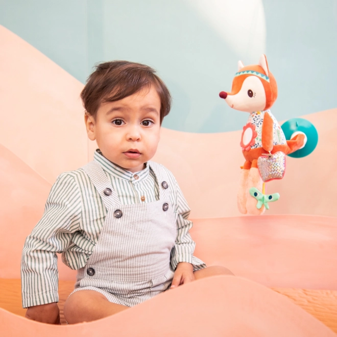 Giocattolo da viaggio in peluche con attività volpe Alice di Lilliputiens