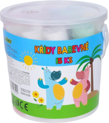 Gessetti colorati per marciapiede in secchiello, 15 pz