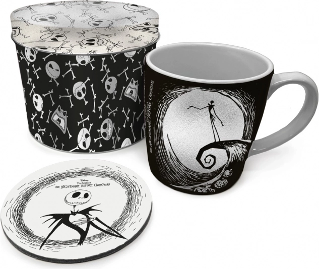 Set regalo THE NIGHTMARE BEFORE CHRISTMAS – tazza 315 ml, sottobicchiere in sughero e scatola di latta