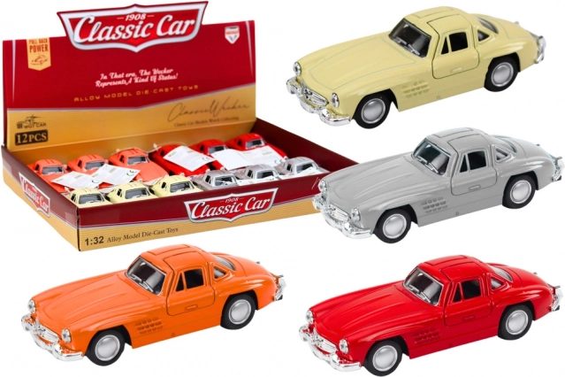 Auto classico in metallo 1:32 con porte apribili e meccanismo a inerzia