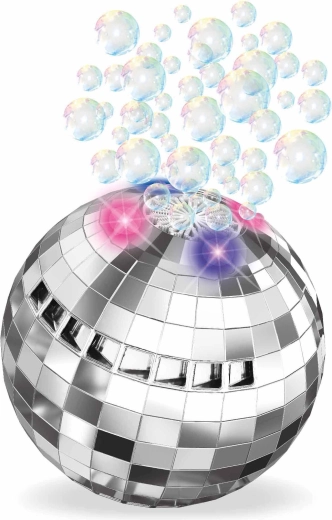 Macchina per bolle a forma di sfera da discoteca con effetti luminosi