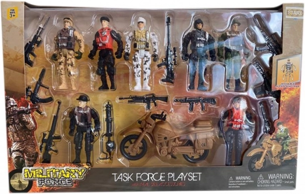 Grande set di soldatini con moto STARX