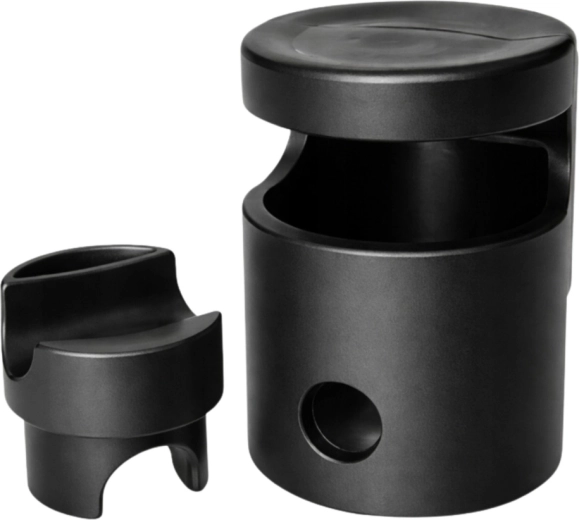 Tappo in plastica per palo del trampolino ("fungo") con anello, nero 25 mm