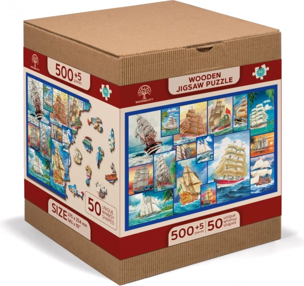 Puzzle in Legno Velieri 2v1 505 Pezzi di Wooden City