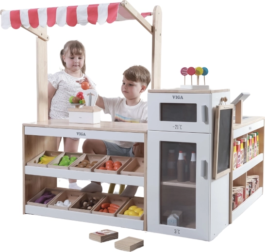 Viga bancarella del supermercato in legno XXL