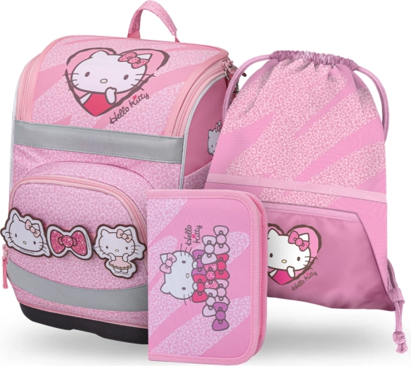 Set scolastico Baagl Zippy Plus Hello Kitty Sweet Leopard – cartella, astuccio e sacchetto