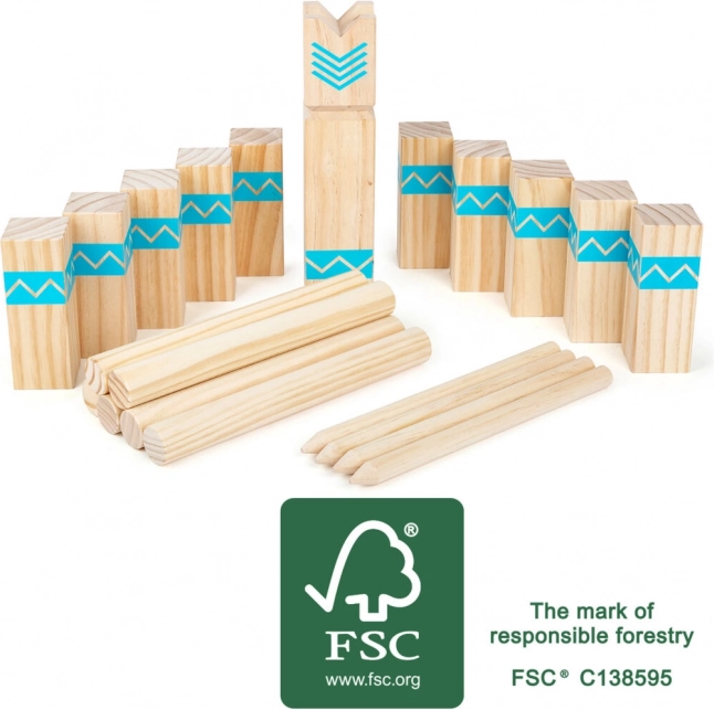 Gioco vichingo Kubb in legno