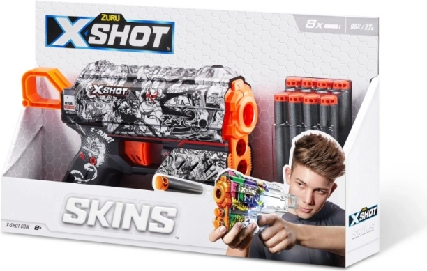 X-Shot Skins Flux – blaster in schiuma con 8 dardi