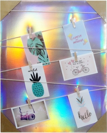 Cornice fotografica olografica 40 × 50 cm con cordicella e mollette