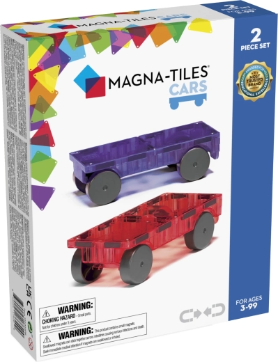 MAGNA-TILES set di costruzioni magnetiche per auto viola e rosso - 2 pezzi