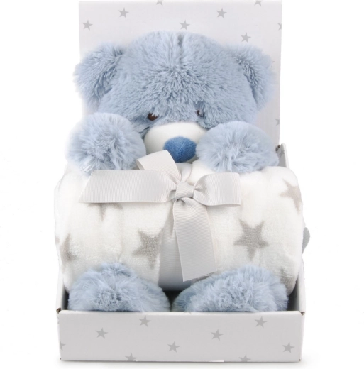 Carlo Baby coperta in pile con orsetto Teddy blue - 1 pezzo