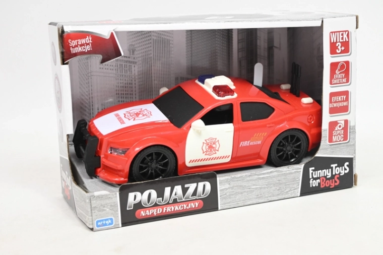 Auto sportiva dei vigili del fuoco con luci e suoni