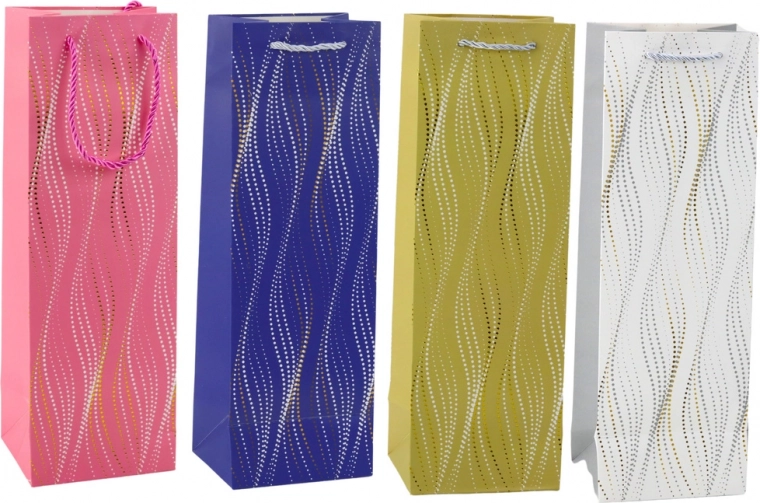 Borsa regalo per bottiglia con onde scintillanti