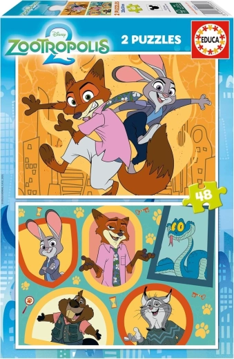 Puzzle Educa Zootropolis, 2×48 pezzi