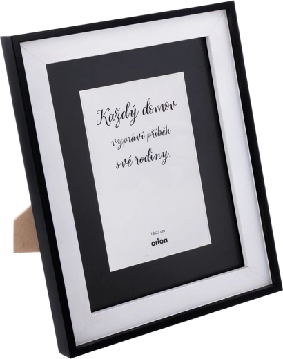 Cornice portafoto in legno nera 22 × 27 cm con passe-partout per foto 13 × 18 cm