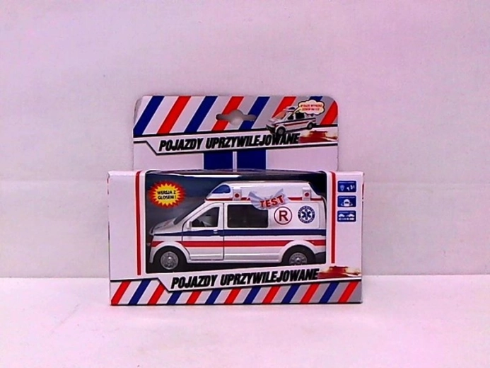 Ambulanza van con suono e luci 14 cm
