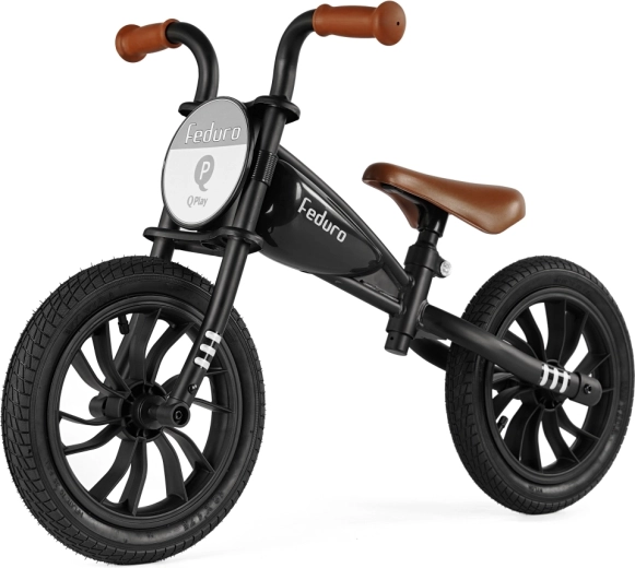 Bici senza pedali Qplay Feduro nera per bambini 3–6 anni