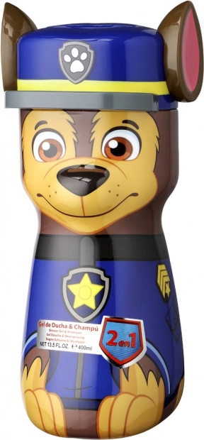 Bagnoschiuma e shampoo 2in1 per bambini PAW PATROL Chase 400 ml – flacone 3D