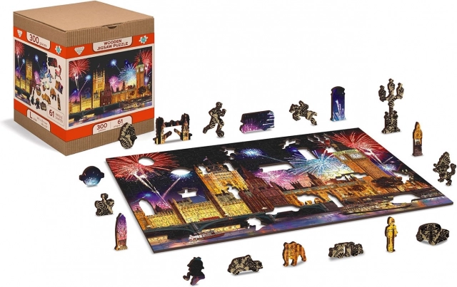Puzzle in legno Londra Notturna 2 in 1, 150 pezzi