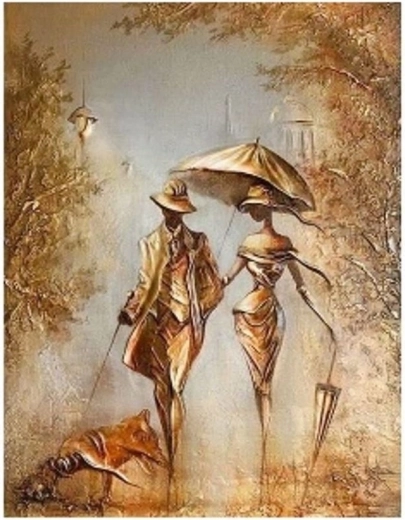 Pittura diamantata – coppia a passeggio 30 × 40 cm