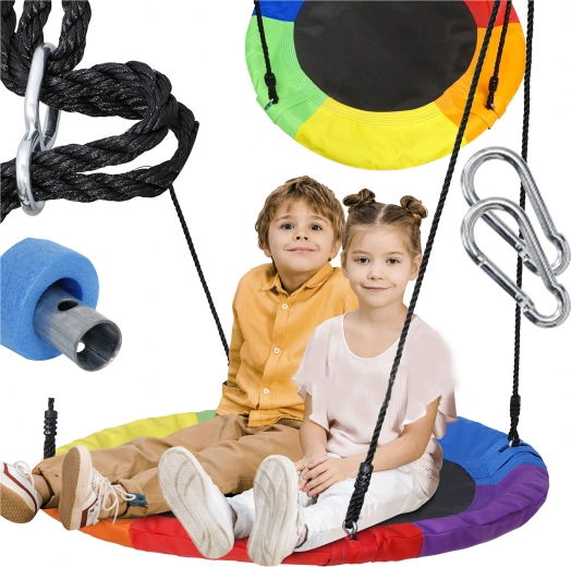 Altalena tonda sospesa 100 cm – nido di cicogna per bambini