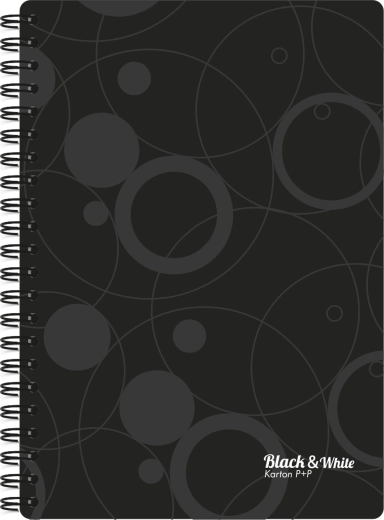 Blocco a spirale A4 con doppia spirale, nero, copertine in PP