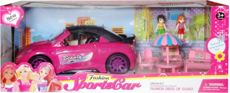 Auto per bambola con accessori e 2 bambole