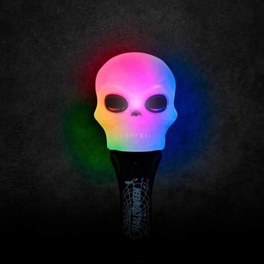 Lampada LED di Halloween a forma di teschio, alimentata a batteria