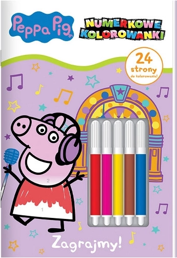 Peppa Pig – album da colorare numerato, parte 4: Giochiamo! + 5 pennarelli