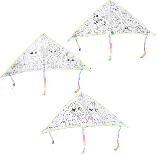 Aquilone in plastica da colorare 77 × 48 cm (mix di soggetti)