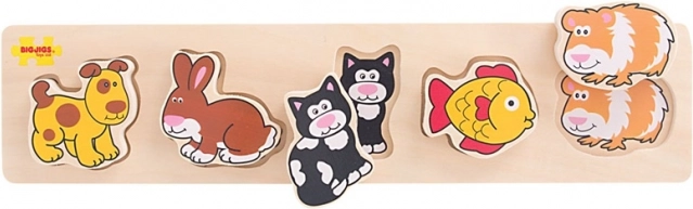 Puzzle a incastro in legno animali domestici BIGJIGS