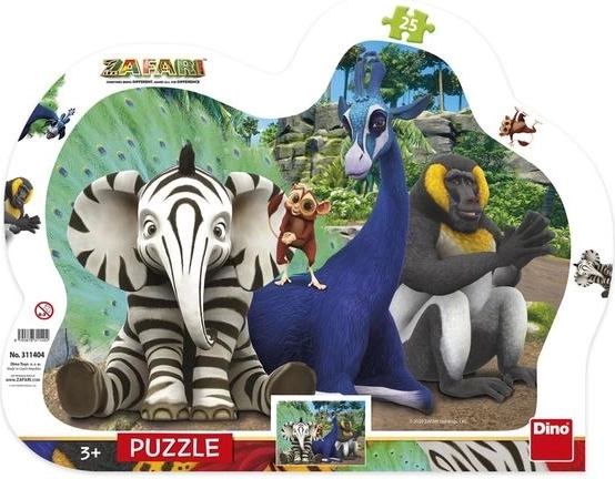 Puzzle da tavola Dino sagomato Zafari 25 pezzi