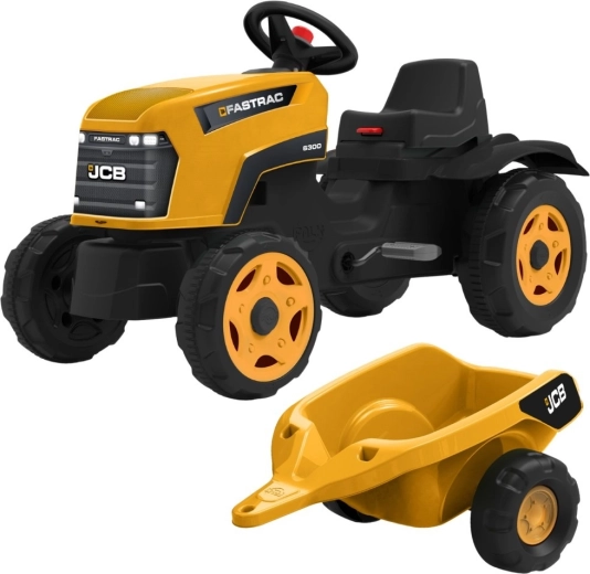Trattore a pedali JCB Fastrac con rimorchio e cofano apribile (2–6 anni) – Falk