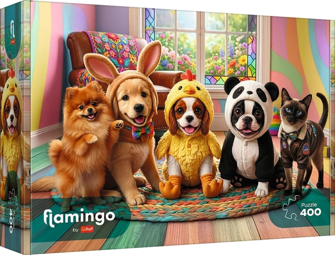 Puzzle Trefl Fenicottero: costumi per cuccioli 400 pezzi