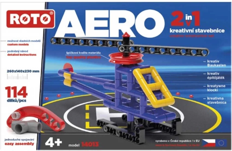 Roto aero elicottero 2 in 1 kit di costruzione 114 pezzi