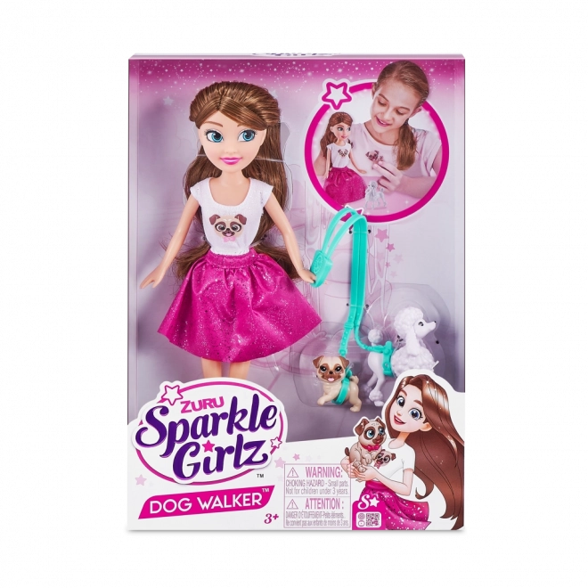 Bambola Sparkle Girlz con due cagnolini 28 cm