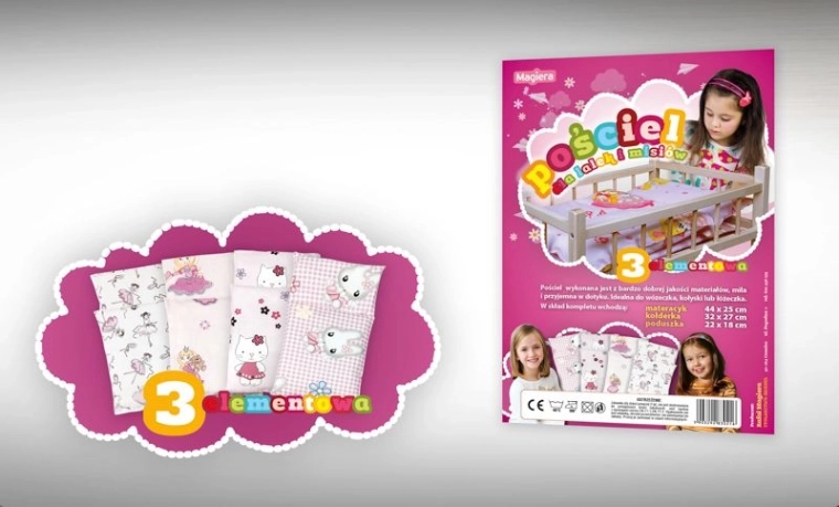 Biancheria da letto per bambole (set da 3 pezzi)