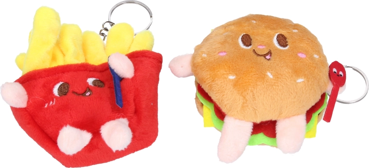 Portachiavi hamburger o patatine fritte - 1 pezzo